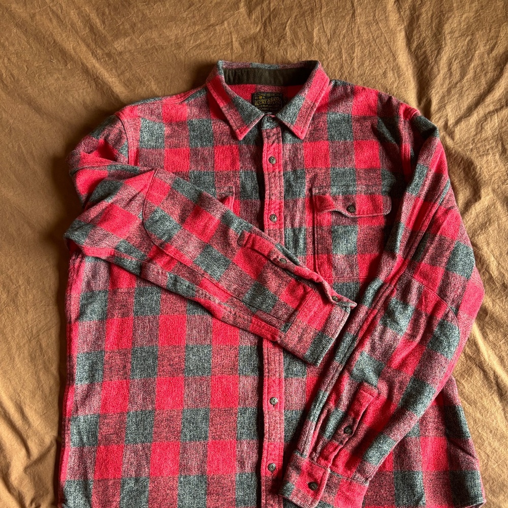 Lucky Brand buffalo plaid men's XL